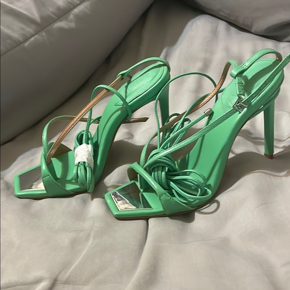 Schutz Green Strappy Sandals - Picture 2 of 4